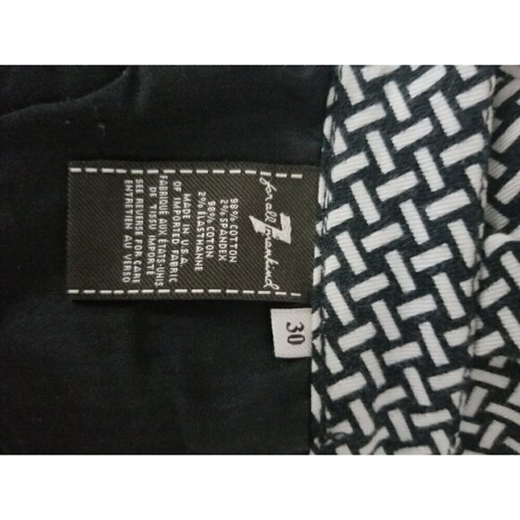 7 For All Mankind Black White Grid Pattern Ankle Skinny Size 30 - Picture 6 of 10